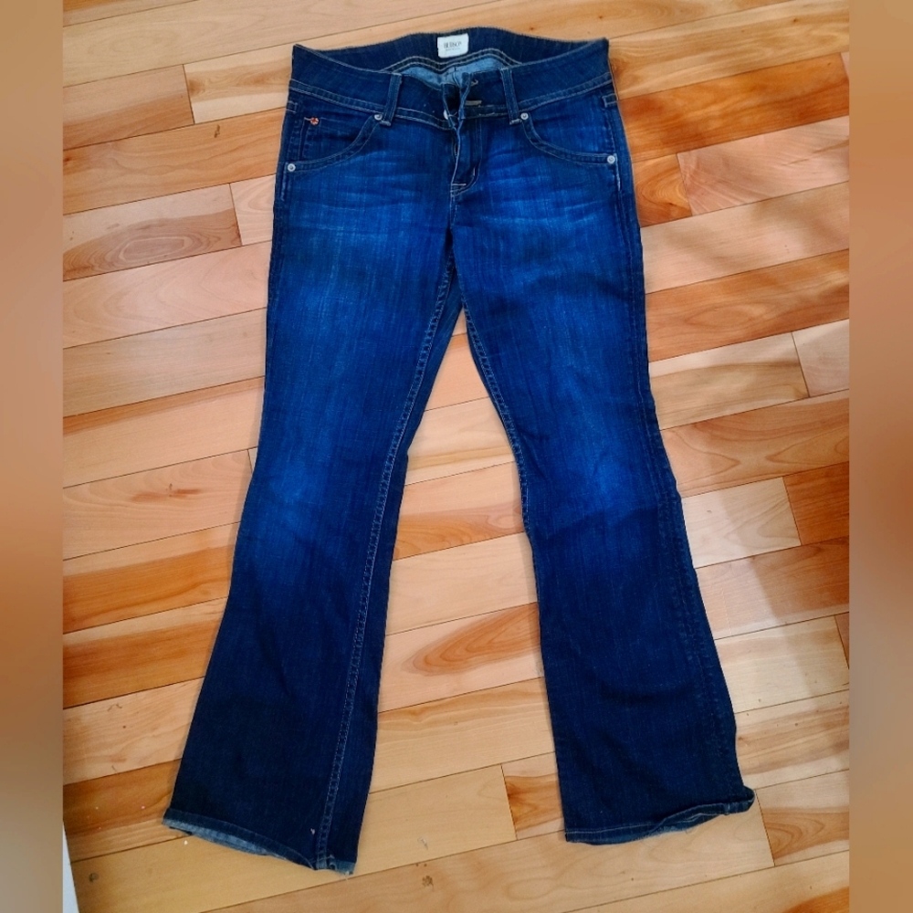 Hudson lowrise flare legged dark denim